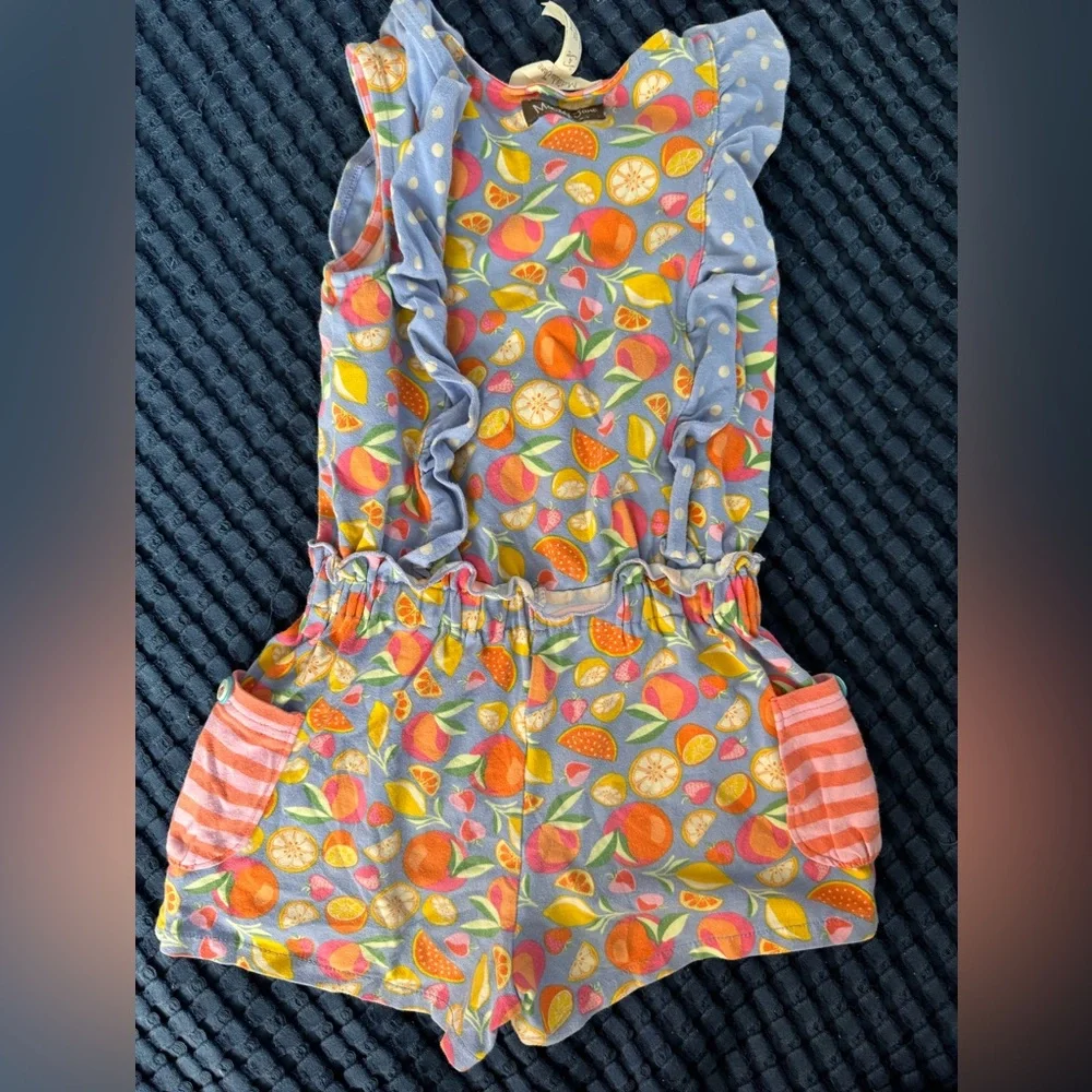 Matilda Jane girls fruit print Colorful Romper, size 4